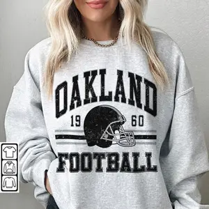 Oakland Football Sweatshirt, Retro 90s Style Crewneck for Sports Fans Sweatshirt