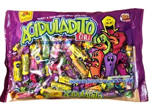 Aciuladito Charros con Chile Gummies - Traditional Mexican Sweet & Spicy Candy Inspired by Local Treats, 100 Pieces of 0.17 oz Each