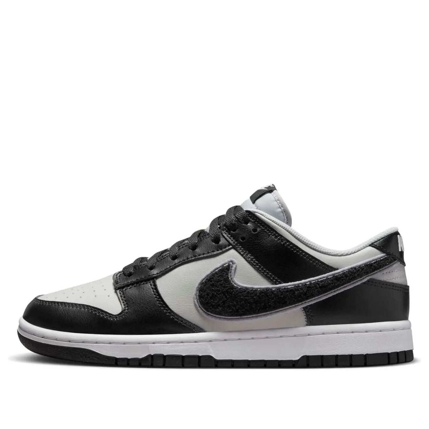 Nike Dunk Low 'Chenille Swoosh - Black Grey Fog' DQ7683-001 Nike Dunk Low 'Chenille Swoosh - Black Grey Fog' DQ7683-001