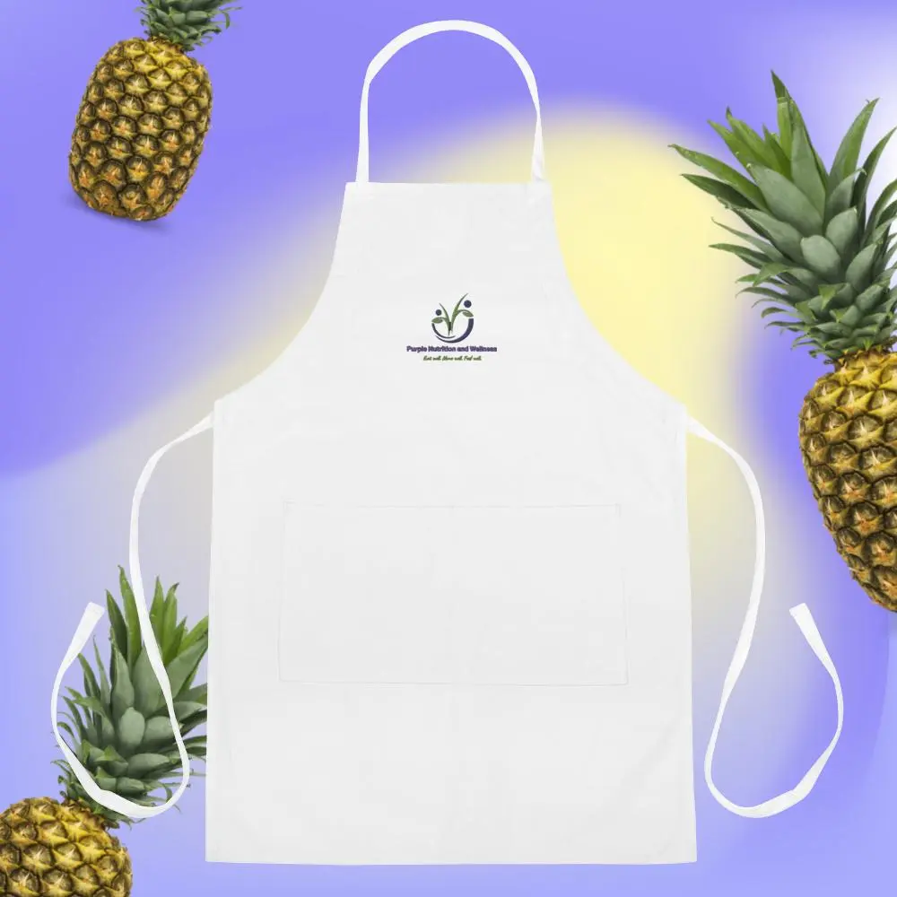 Purple Nutrition and Wellness Embroidered Apron