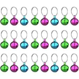 SKYPIA Round Dog Bells Dog Charm Bells Pet Pendant, 3 PCS Anti-Lost Training Bells for Collars, Suitable for Pet Pendant Accessories,1/2-Inch, Random