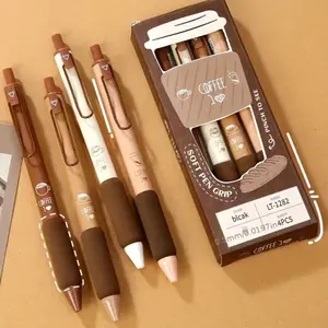 4pcs Press Gel Pen Black Quick-drying Ballpoint Pen Students Special Black Pen Quick-drying Smooth Water Pen
