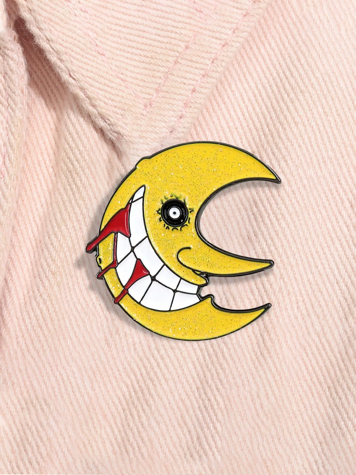 Soul Eater Horror Moon Enamel Pin Cute Magical Comic Peripherals Metal Brooch Lapel Backpack Badge Fashion Jewelry Accessories Gift for Friends, Men Accessories Fashion Accessory Alloy Brooch Pin