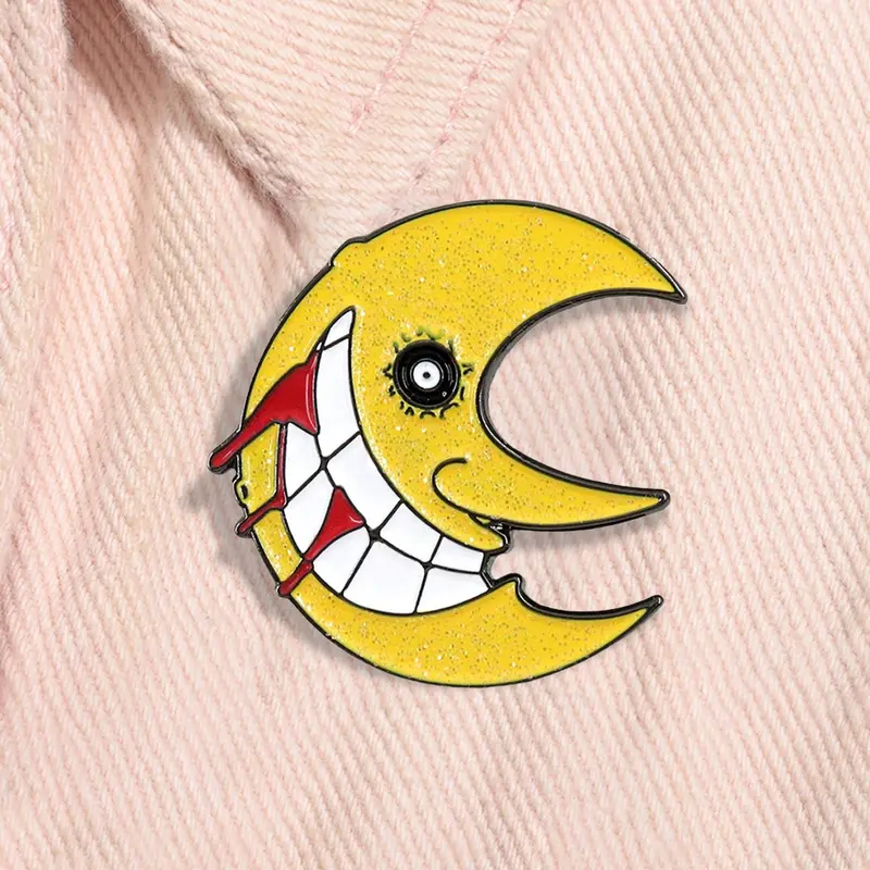 Soul Eater Horror Moon Enamel Pin Cute Magical Comic Peripherals Metal Brooch Lapel Backpack Badge Fashion Jewelry Accessories Gift for Friends, Men Accessories Fashion Accessory Alloy Brooch Pin