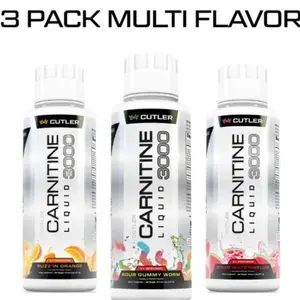 Cutler Nutrition 3 pcs Multi Flavor Carnitine Liquid 3000 Energy Sport Beverage Drink Variety Pack US