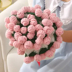 【New】Crochet Flower Bouquet Rose Blanket 2-in-1 Handmade 3D Knitting Round Design 31-62 inch for Mother’s Day Birthdays Anniversary Gifts