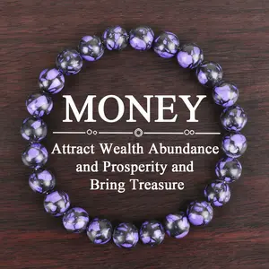 GADASLUY Boho-Chic Stone Stretch Elastic Bracelet - 8mm Beads, Handcrafted, Perfect Gift for Moms, Women, Loved Ones