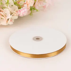100 Yards 3/8" Gold Single Face Decorative Satin Ribbon