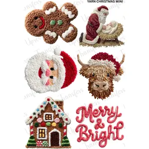 Yarn Christmas Mini DTF Transfer Gang Sheet 24.5" x 36" Direct To Film for DIY Enthusiasts Vibrant Custom Options Cozy Handmade Aesthetic