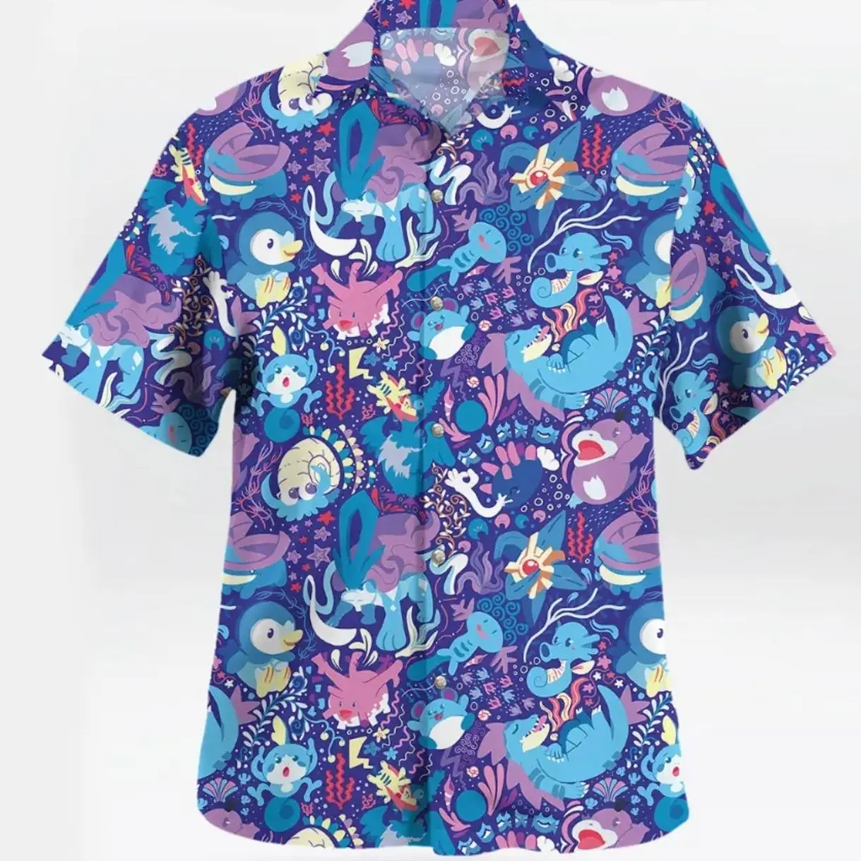 Water-Type Sea Breeze I Dress Like This PKM Hawaiian Shirt Shorts Set, Anime Latias Latios Aloha Suit, Unisex Eon Dragons Aquatic Outfit