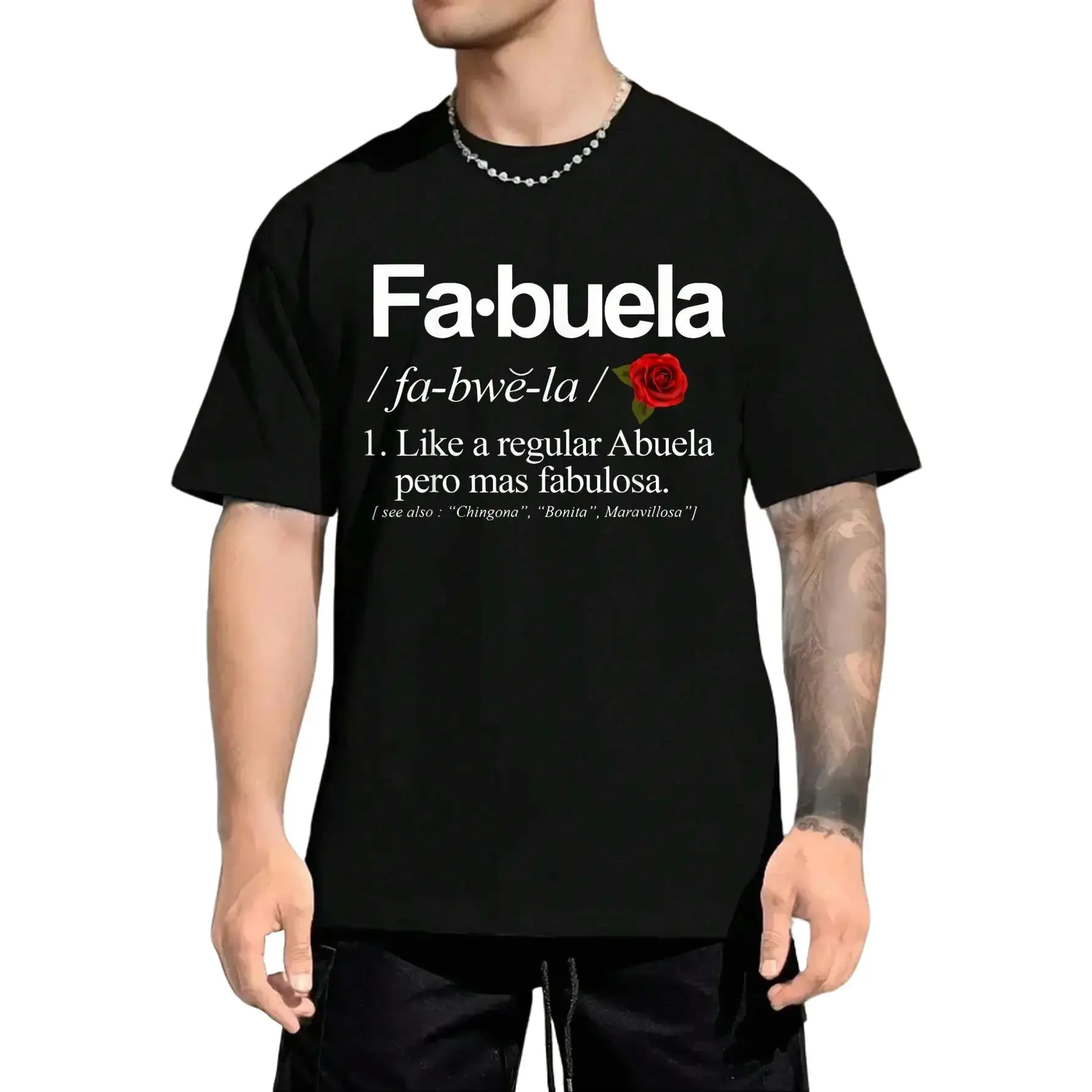 100% Cotton Unisex Fabuela Definiton T-Shirt Funny Fabuela Tee Shirt Casual Graphic Printed Tee