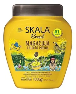 SKALA - Brasil - Creme de Tratamento 2 em 1 Maracuja e Oleo De Pataua 1 Kg - (Passion Fruit & Pataua Oil 2 in 1 Treatment Cream Net 35.27 Oz) Haircare