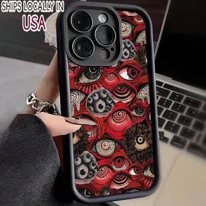 Abstract Eye Pattern Phone Case, Decorative Phone Protector Cover, Phone Accessories Compatible with iPhone 15 14 13 12 11 Plus/Pro/Pro Max