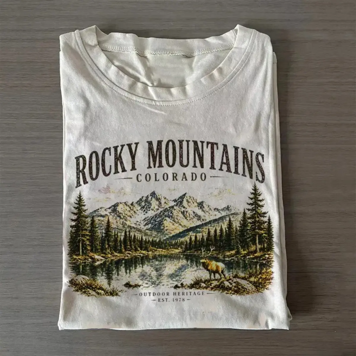 Comfort Colors Rocky Mountains Colorado T-Shirt, Vintage Mountain Landscape Graphic Tee, Retro Outdoor Nature Shirt, Hiking Adventure Tee, Travel Gift