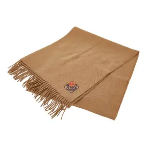 Pre-owned Loewe Cashmere Small Leather Goods Anagram Scarf