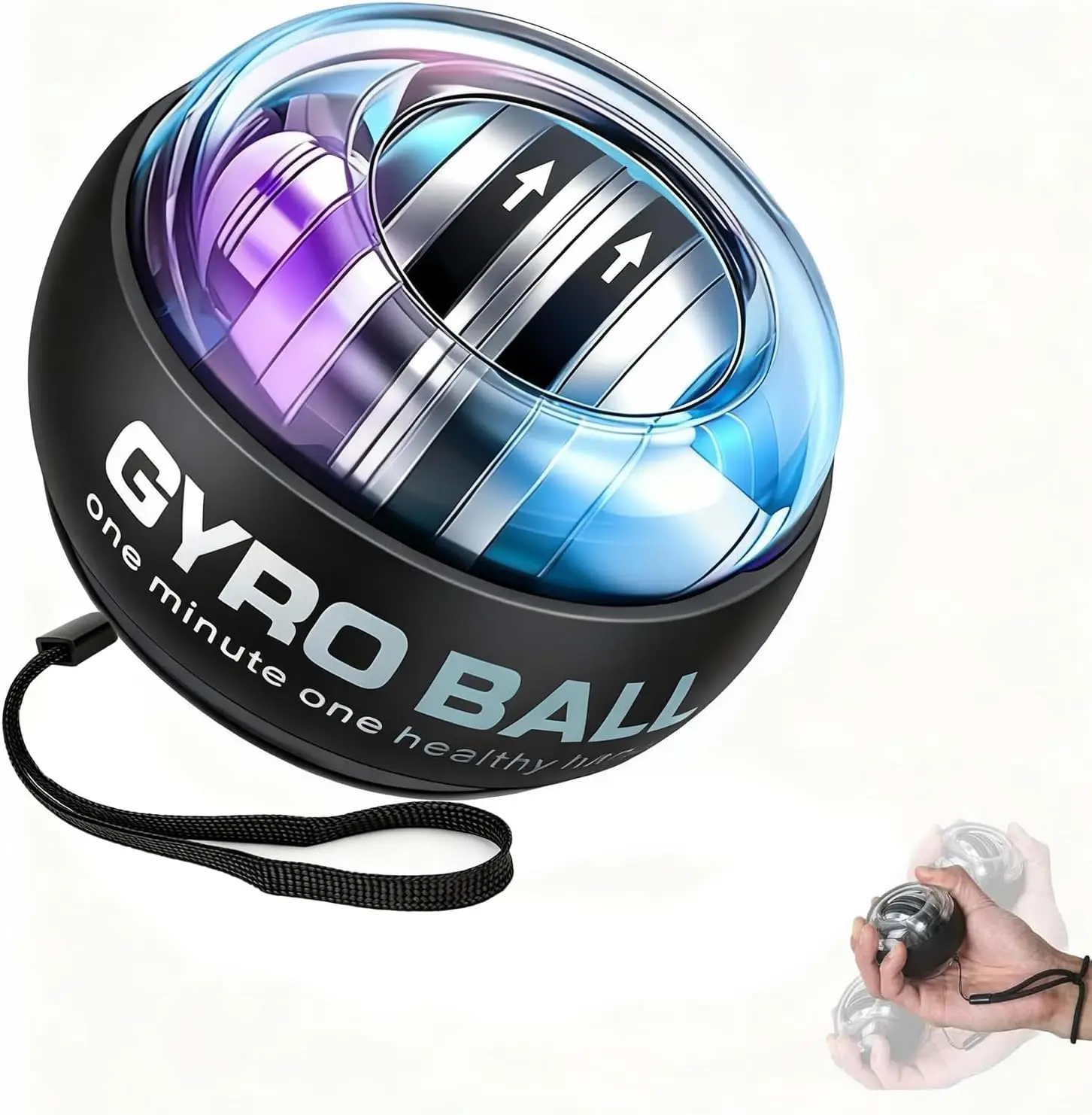 Portable Wrist Gyro Ball with Counter - Fitness Accessories for Grip Training, Arm Workout Resistance
