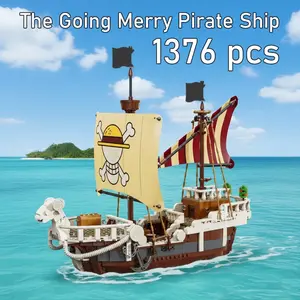 1376 Pcs the Going Merry Pirate Ship Building Blocks Set, Brick Set, Educational Toy Kit for Kids, Creative Playset for Children Ages 3+