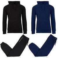 (Pullover Fleece Zip Pockets) Black & Navy