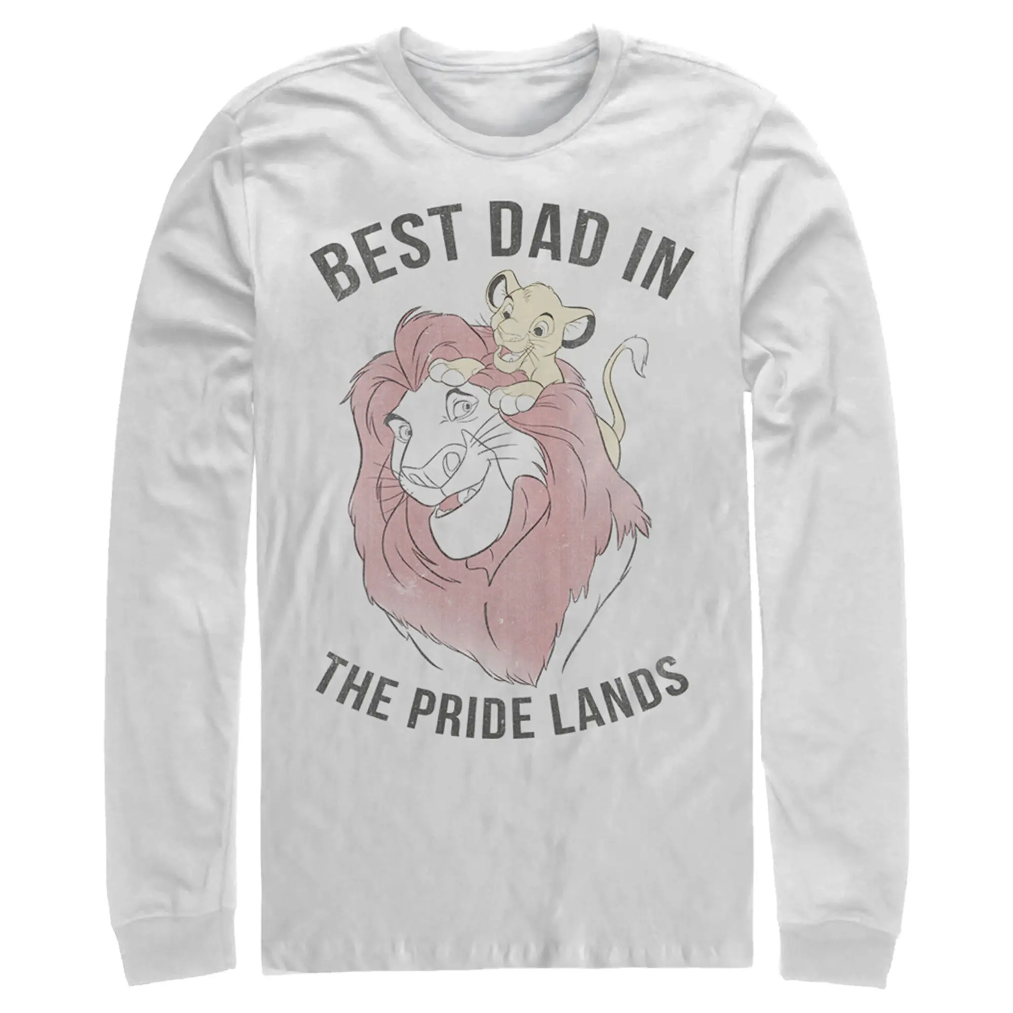 Men's The Lion King Simba and Mufasa Best Dad in the Pride Lands Long Sleeve Shirt