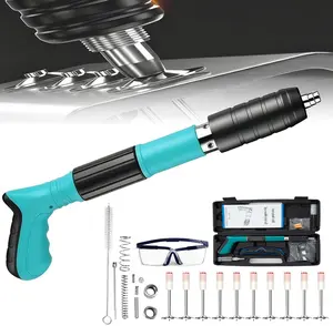 Manual Mini Steel Nail Gun Kit With Nailers Adjustable Speed Fastening Tool Portable Handheld Concrete Nailer Gun for Drywall, Steel, Woodworking & DIY Projects,With 100PCS Nails