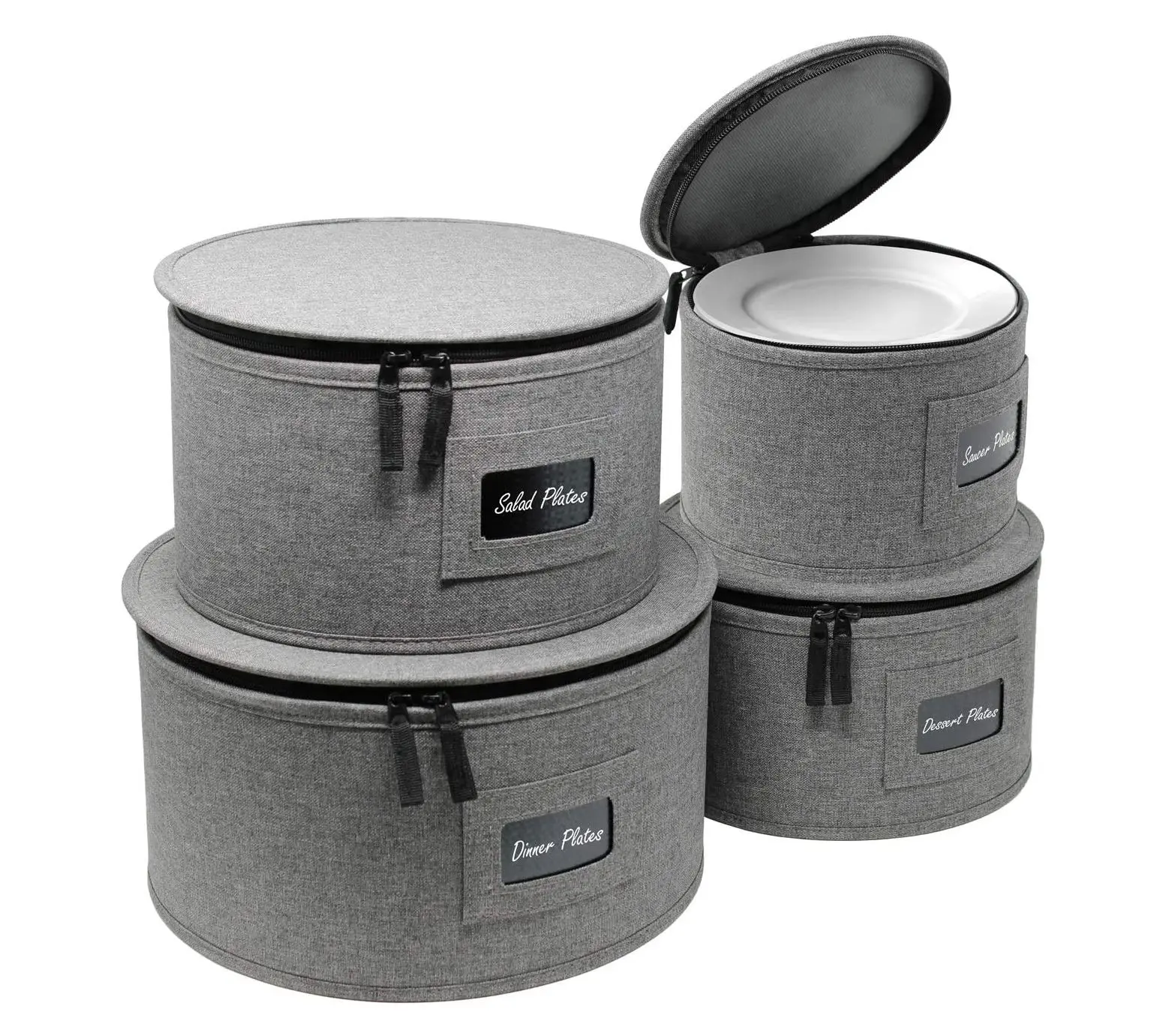 Sorbus 4pc China Storage Containers Hard Shell Dish Cases Set