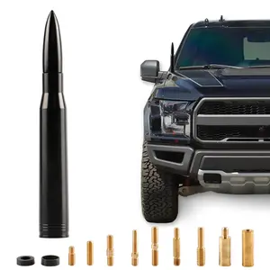 Universal Short Car Antenna Replacement – Compatible with Ford, Dodge, Chevy, GMC, Jeep & Toyota Trucks, Durable Billet Aluminum Design, Sleek Black Exterior Upgrade Auto Accessory