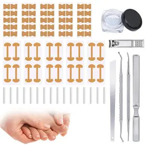 Ingrown Toenail Removal Kit,Professional Toenail Tool Kit Includes Breathable Toenail Strips, Curved Toenails Corrector Patch, Painless File and Lifter Pedicure Tools, Professional Pedicure Tool