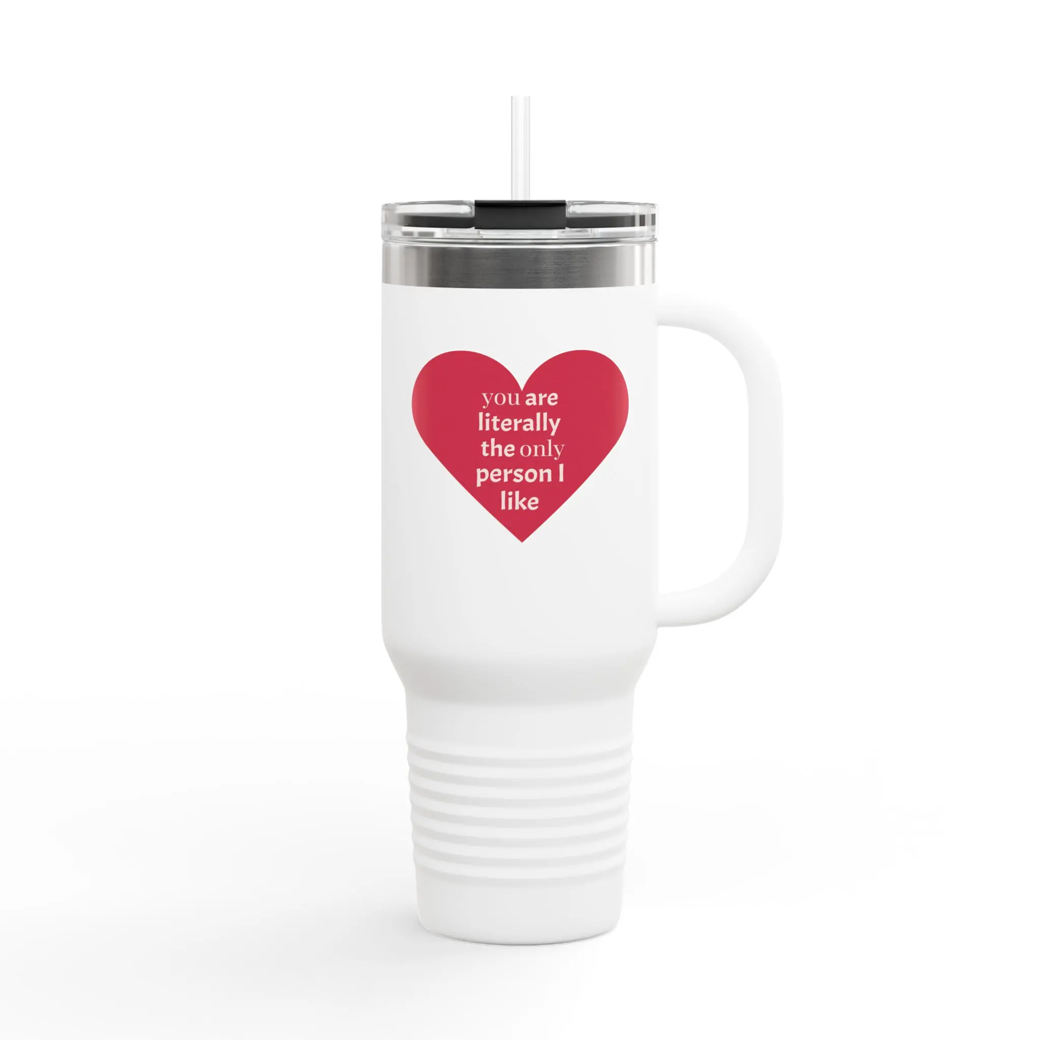 Heartfelt Insulated Travel Mug, 40oz - Perfect for Coffee Lovers, Gifts for Friends, Valentine's Day, Love Quotes, Personalized Travel Mugs