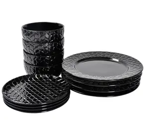 Set Floral Lace 12-Piece Essential Dinnerware Set