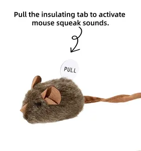 Sound Activated Plush Mouse Pet Toy, Realistic Interactive Play Toy, Boredom Relief Chew Resistant Toy for Cats Small Dogs cute automated fun