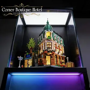 1368 Piece Corner Premium Hotel Building Block Set, Vintage Living Room Home Decor, Aesthetic Miniature Architecture Model