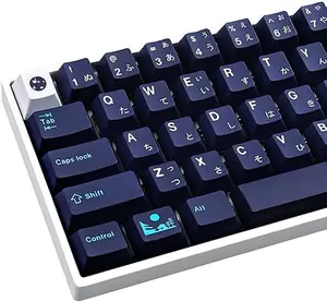 PBT Keycaps, 134 Keys Blue Hell Keycaps Dye-Sublimation PBT Keycap Set Cherry Profile Japanese Keycaps for Cherry Gateron MX Switches Mechanical Keyboard, 6.25u and 7u Spacebar