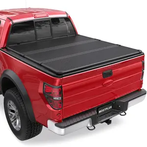 (Father's Day Gift)MOSTPLUS F150 5.5-6.5FT Quad-Fold Fiberglass(FRP) Hard Bed Tonneau Cover Compatible for 2015-2026 Ford F150 Bed On Top
