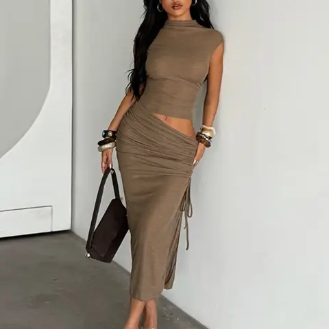 Short Sleeve Mesh Hollow Out Slimming Lady Dress, Womenswear, Sexy Fitted Plain Pattern, Breathable, Perfect for Parties, Everyday and Casual Wear, High Slit Dress, Women's Fashion, Elegant Party Dress, Bodycon Evening Dress, Party Cocktail Dress