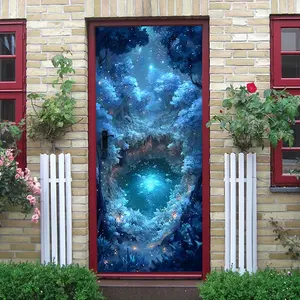 2 Dreamy Forest Luminous Wall Stickers Stereo Fluorescent Stickers Kids Room Bedroom Decoration Environmental PVC Self Adhesive Wall Stickers Star Moon Glow In The Dark Stickers Living Room Background