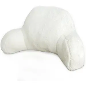 Reading Pillow for Kids/Teens/Adults, Bed Rest Wedge Backrest Pillows for Sitting in Bed with Arms Back Support for Watching TV/Gaming/Relaxing, Dorm Essentials, Ivory