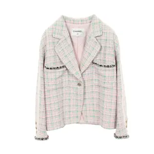 Pre-owned CHANEL Polyester Small Leather Goods Tweed Outerwear