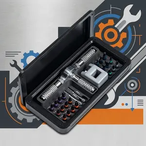 30-In-1 Ratchet Screwdriver Set, Strong Magnetic Tips, Replaceable Screwdriver Bits, Multi-Functional Home Repair Tool Kit, Essential Household Maintenance Equipment