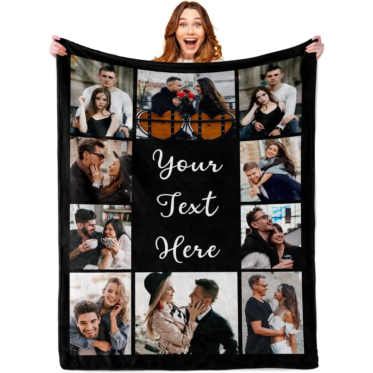 Custom Blanket with Photo Personalized Blankets and Throws Picture Blanket for Christmas valentine's Day Birthday Gift Customized Gift for Mom Dad