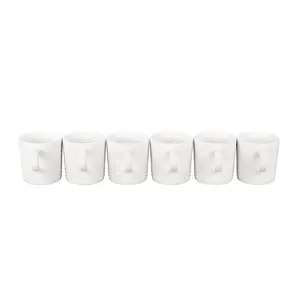 Le Creuset Stoneware Set of 6 London Mugs, 12 oz. Each, White