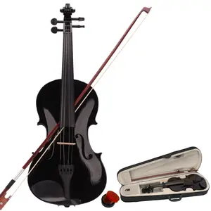 Full Size Acoustic Violin Kit for Adult Learners - Natural Solid Wood Starter Set with Case, Bow, Rosin - Ideal for Beginners & Enthusiasts
