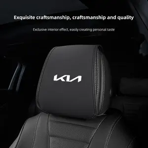 Leather Car Headrest Cover Front Rear Seat Pillow Protective Set For Kia Sportage Seltos Ceed Carnival Sorento Forte Borrego Rio