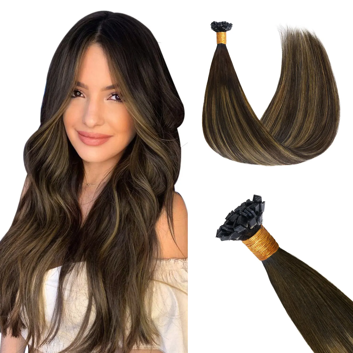 #2/6/2 Balayage Dark Brown to Chestnut Brown