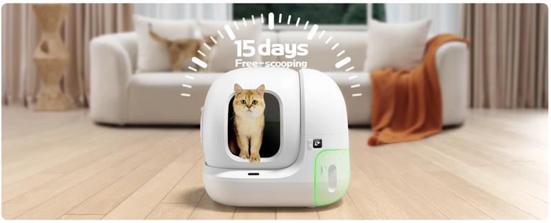 PETKIT PuraMax2 Odorless Automatic Universal Litter White Cat Litter Box Extra Large Self-Cleaning Litter Tray with xSecure/Odor Removal & APP Control
