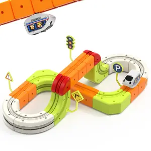DIY Track Electric Train Set Toy for Kids - Flexible 3D Building Race Track, Motorized Subway Car, STEM Educational Toy, Creative Birthday Gift for 3-8 Years Old Boys & Girls