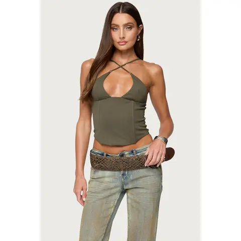 Lou Crossover Beaded Corset