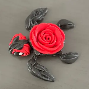 Red Rose Sea Turtle Articulated Flexi - Classic & Novelty Toy Figure