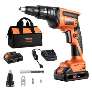 20V Max Brushless Cordless Drywall Screw Gun Kit, 4200rpm Speed Screwgun with 2 Battery Packs, Charger, Belt Clip, Tool Bag, Forward/Reverse Adjustment, Built-in LED Light for Large Projects
