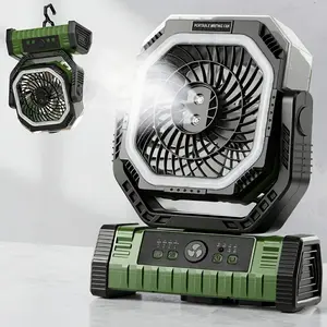 20000Mah Rechargeable Fan Designed for Camping, Featuring an LED Lantern And Misting Capability. This Portable, Battery-Operated Tent Fan Comes with a Remote Control, a 360° Rotating Hook, And Offers Four Speed Settings with Auto-Oscillation