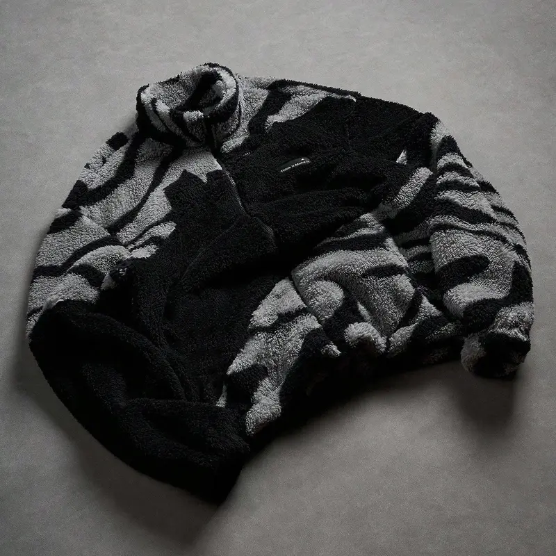 Men's Loose-Fitting Warm Fleece Short Jacket, Casual Winter Wear, Street Style Stand Collar Zipper Outerwear, Fashionable Jacket